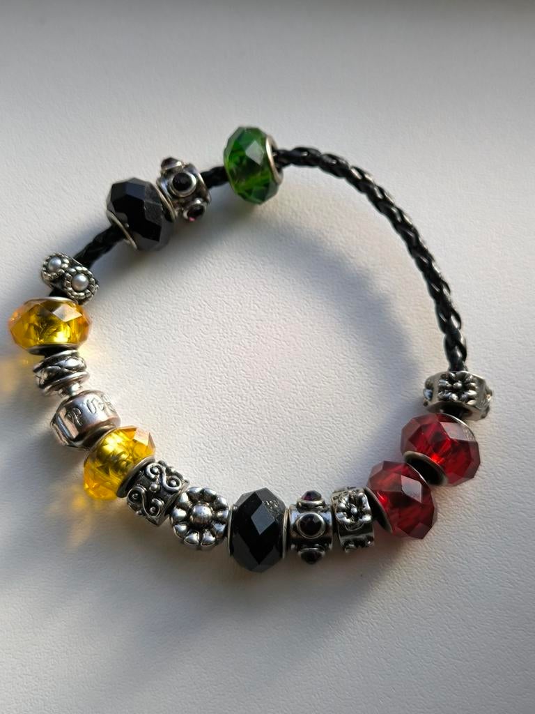 HeartBeads armband met 15 bedels, Sieraden, Tassen en Uiterlijk, Overige materialen, Gebruikt, Overige kleuren, Ophalen of Verzenden
