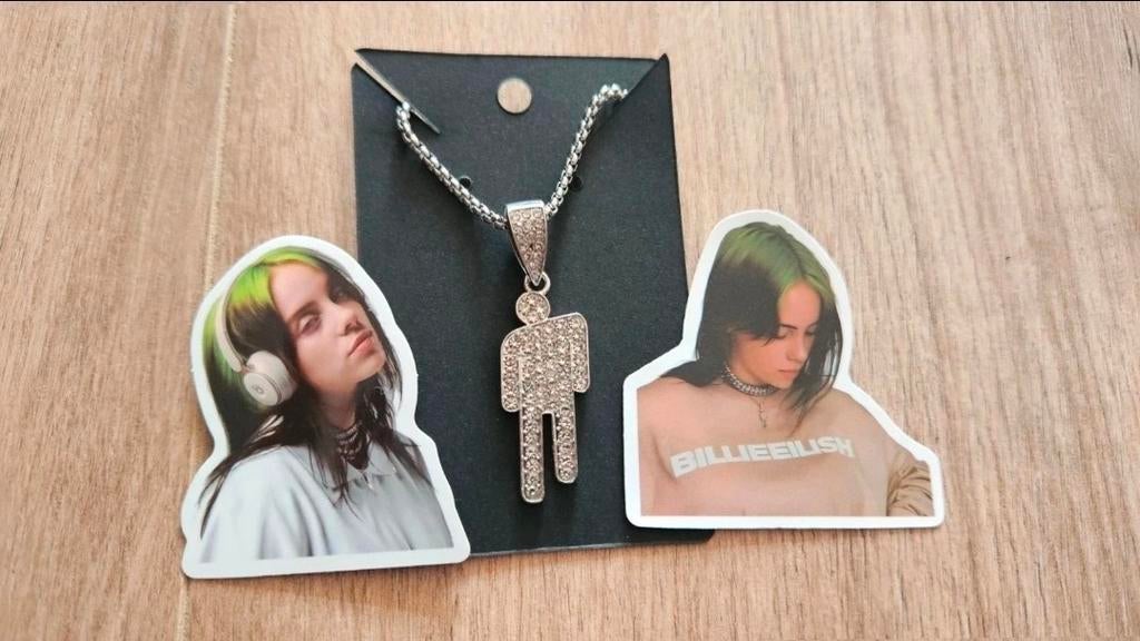 Blohsh ketting billie Eilish Style zilverkleurig, Sieraden, Tassen en Uiterlijk, Kettingen, Ophalen of Verzenden, Nieuw, Zilver