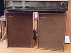 Vintage Philips HiFi Tuner Amplifier incl. 2 geluidsboxen, Ophalen, Gebruikt, Radio