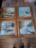 Set van 4 Schilderijen: De Vier Seizoenen, Ophalen of Verzenden