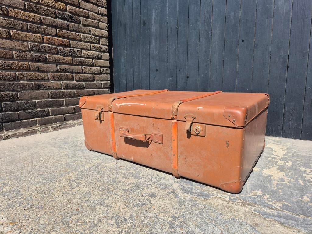 Retro vintage Koffer - Bruin - Decoratief met hout, Ophalen