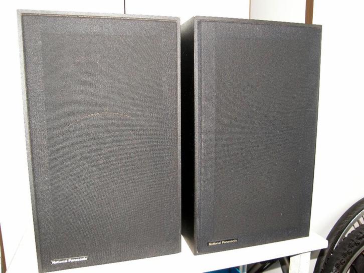 3x Set luidsprekers National Panasonic + Philips + Schneider, Audio, Tv en Foto, Luidsprekers, Gebruikt, Front, Rear of Stereo speakers