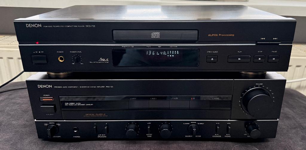 DENON PMA-720 en DCD-735 audio set, Gebruikt, Losse componenten, Cd-speler, Ophalen