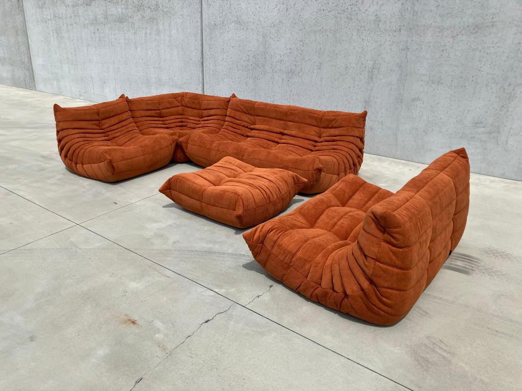 Burnt Orange Togo modular seating corner sofa, new condition, Huis en Inrichting, Ophalen of Verzenden, B&B Italia knoll ligne roset cassina artifort sede vitra edra