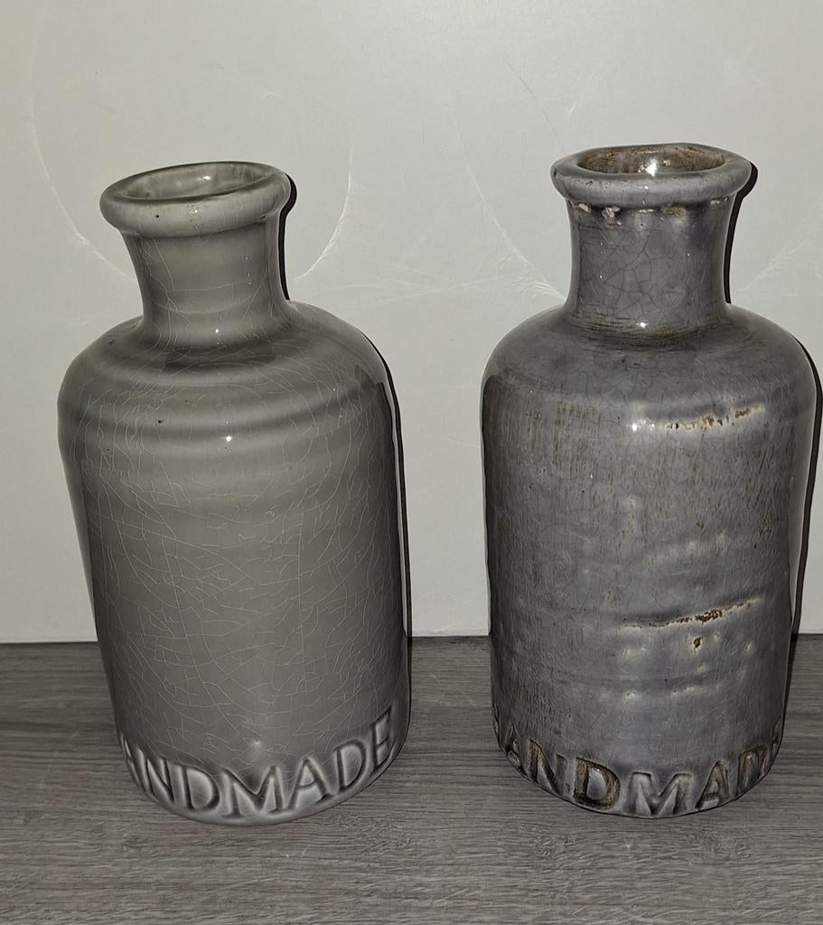 VAASJES VAN HANDMADE, Huis en Inrichting, Woonaccessoires | Vazen, Ophalen of Verzenden, Overige kleuren, Glas, Minder dan 50 cm