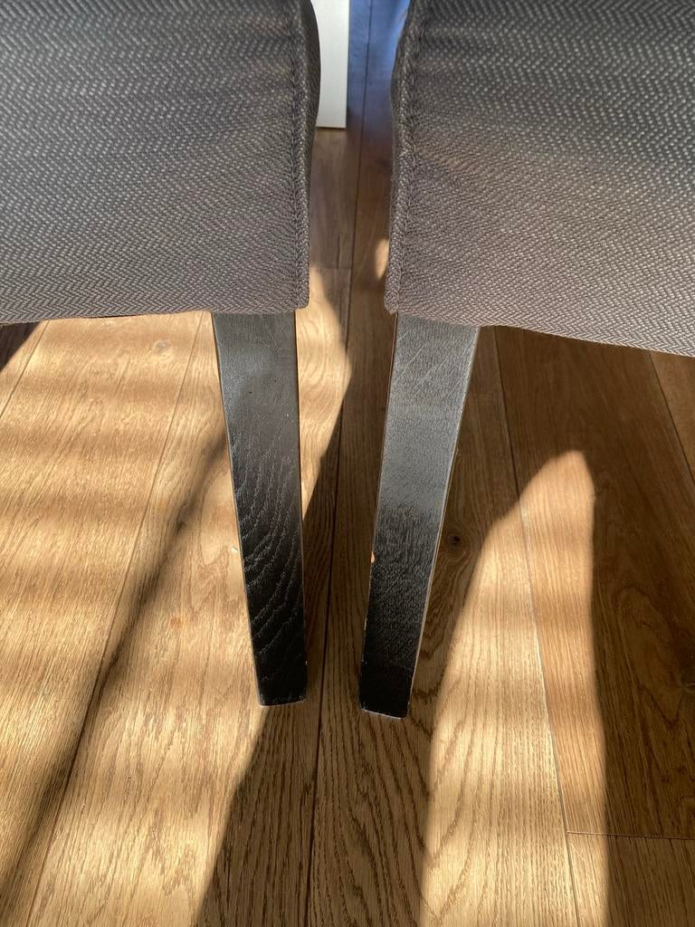 Set van 2 grijze eetkamerstoelen, Ophalen, Gebruikt, Twee, Stof