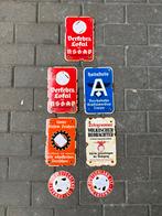 7 emaille borden jaren 60/70, Ophalen of Verzenden