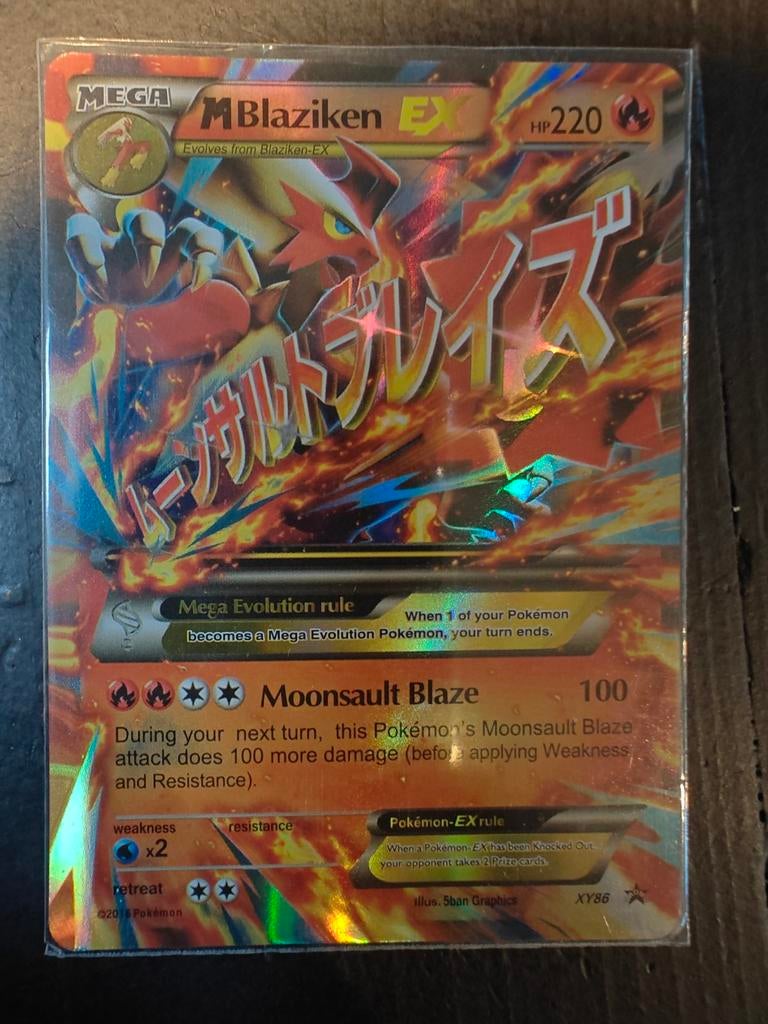 Pokemon M Blaziken EX - Zeldzame Kaart!, Ophalen of Verzenden, Zo goed als nieuw, Losse kaart, Foil