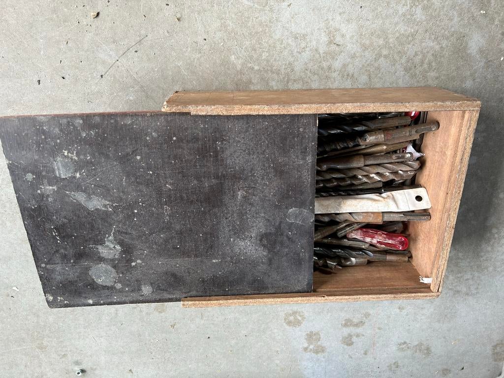 Diverse steenboren in houten kist, Ophalen, Gebruikt, Overige typen