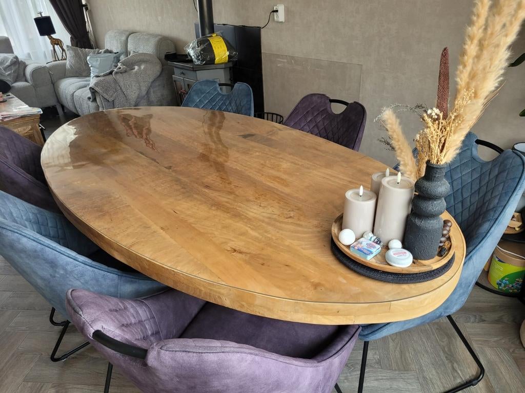 Eettafel, Huis en Inrichting, Tafels | Eettafels, Gebruikt, 100 tot 150 cm, Modern, Industrieel, 150 tot 200 cm