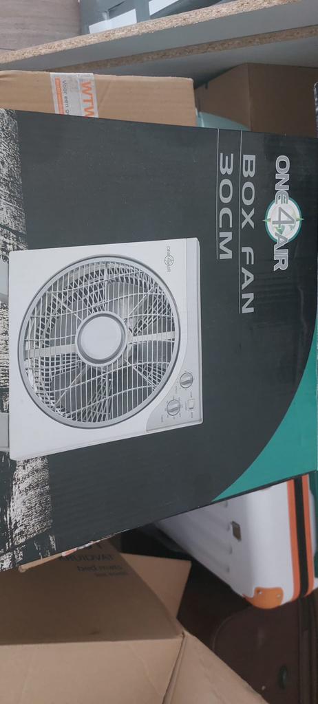 3x One4Air box fan 30 cm ventilator 50W, Ophalen, Zo goed als nieuw, Tafelventilator