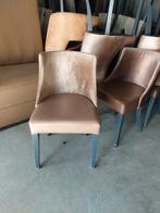 Mooie leer-fluweel eetkamer stoel klassiek, Minder dan 75 cm, Ophalen of Verzenden, Zo goed als nieuw, Klassiek, sjiek