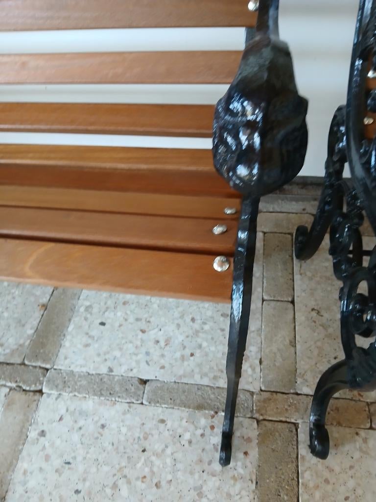 Gietijzeren tuinbank leeuwenkop, Tuin en Terras, Ophalen, Metaal