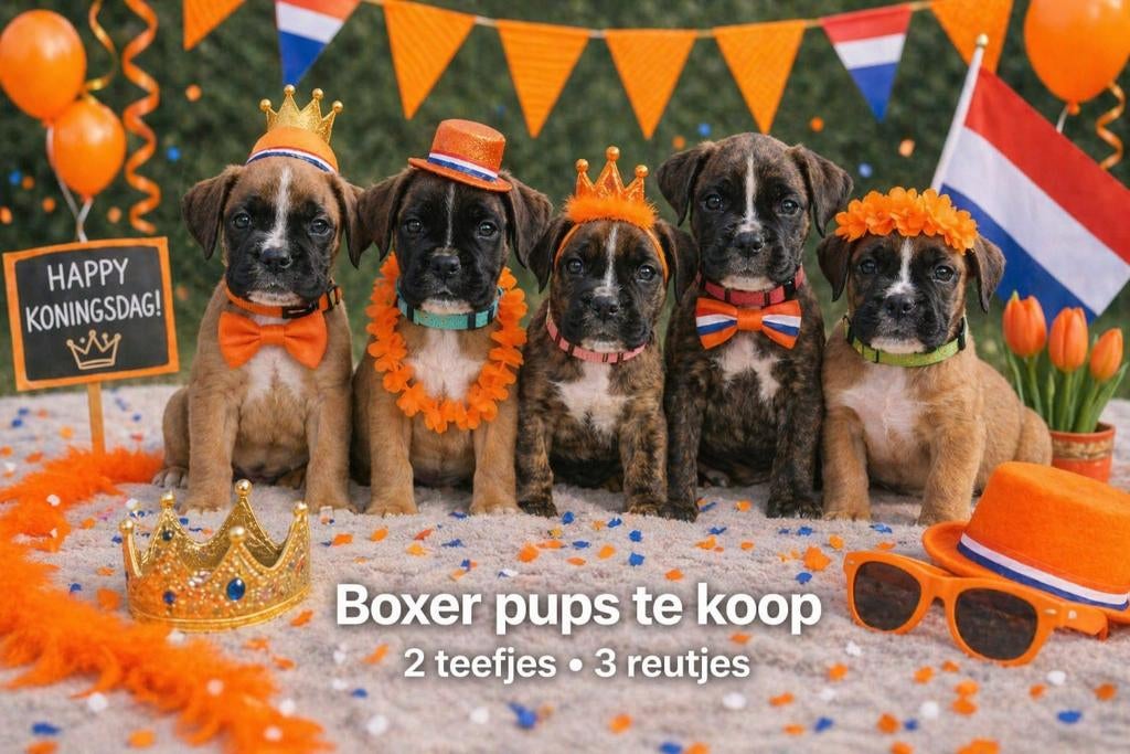 Boxer Pups 2 teefjes en 2 reutjes beschikbaar 💘, Parvo, Overige rassen, 8 tot 15 weken, Meerdere