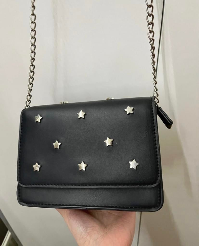 Schoudertas zwart met sterren, Ophalen of Verzenden, Nieuw, Zwart, Schoudertasje