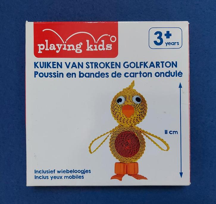 Knutselpakket Kuiken van stroken golfkarton, Hobby en Vrije tijd, Knutselen, Nieuw, Materiaal, Ophalen of Verzenden