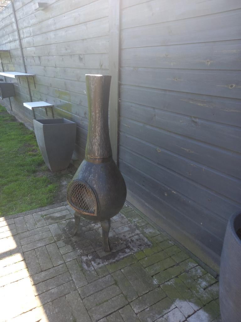 Gietijzeren tuin kachel, Tuin en Terras, Ophalen, Gebruikt