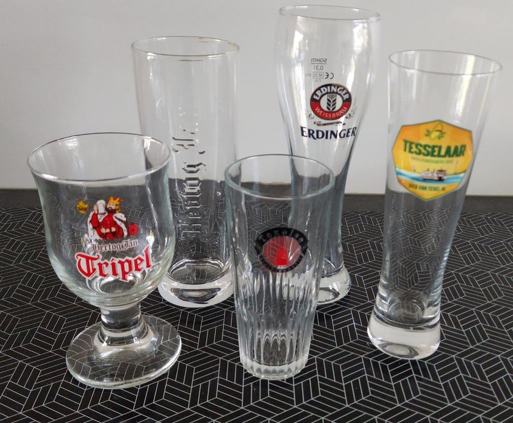 Diverse bierglazen, hertog Jan, Erdinger, Texel, Ophalen of Verzenden, Zo goed als nieuw, Glas of Glazen, Overige merken