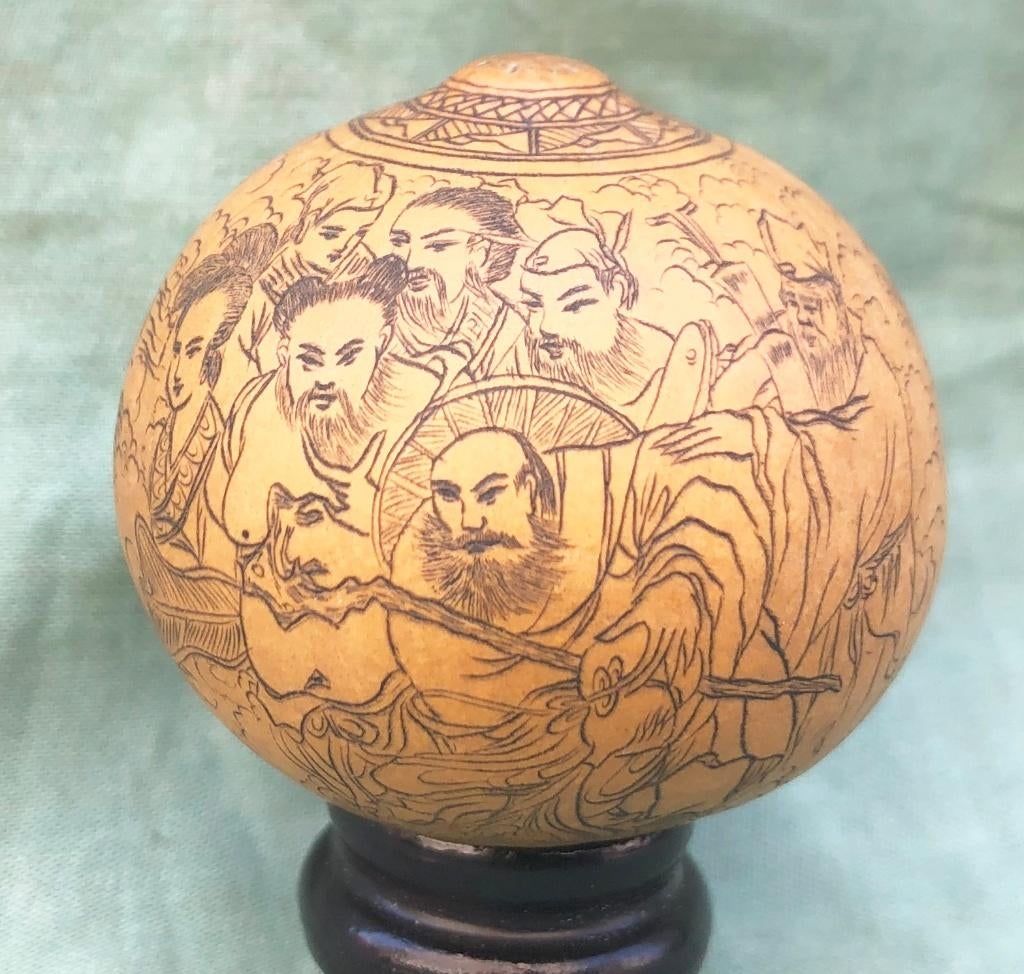 Nog een kleine Chinese gegraveerde kalebas, Ophalen of Verzenden