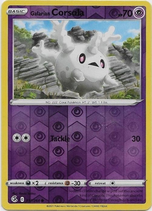 Fusion Strike,  Galarian Corsola [reverse] 117/264, Verzenden, Nieuw, Losse kaart