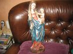 Oude Madonna, natuursteen, 52 cm, handwerk (110), Verzamelen, Ophalen of Verzenden, Zo goed als nieuw, Beeld(je), Christendom | Katholiek