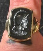 Gouden heren ring intaglio 14k 585, Sieraden, Tassen en Uiterlijk, Ringen, Heer, Ophalen of Verzenden, Zo goed als nieuw, Goud