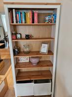 Hemnes boekenkast wit met hout, library in perfecte staat, Huis en Inrichting, Ophalen, Met plank(en), 50 tot 100 cm, Zo goed als nieuw