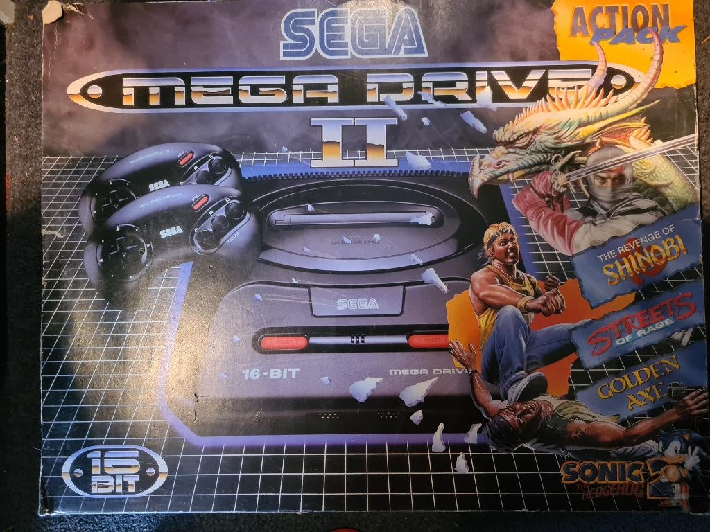 SEGA MEGA DRIVE II SHINOBI STREETS of RAGE GOLDEN AXE, Spelcomputers en Games, Games | Sega, Gebruikt, Vechten, 1 speler, Ophalen of Verzenden