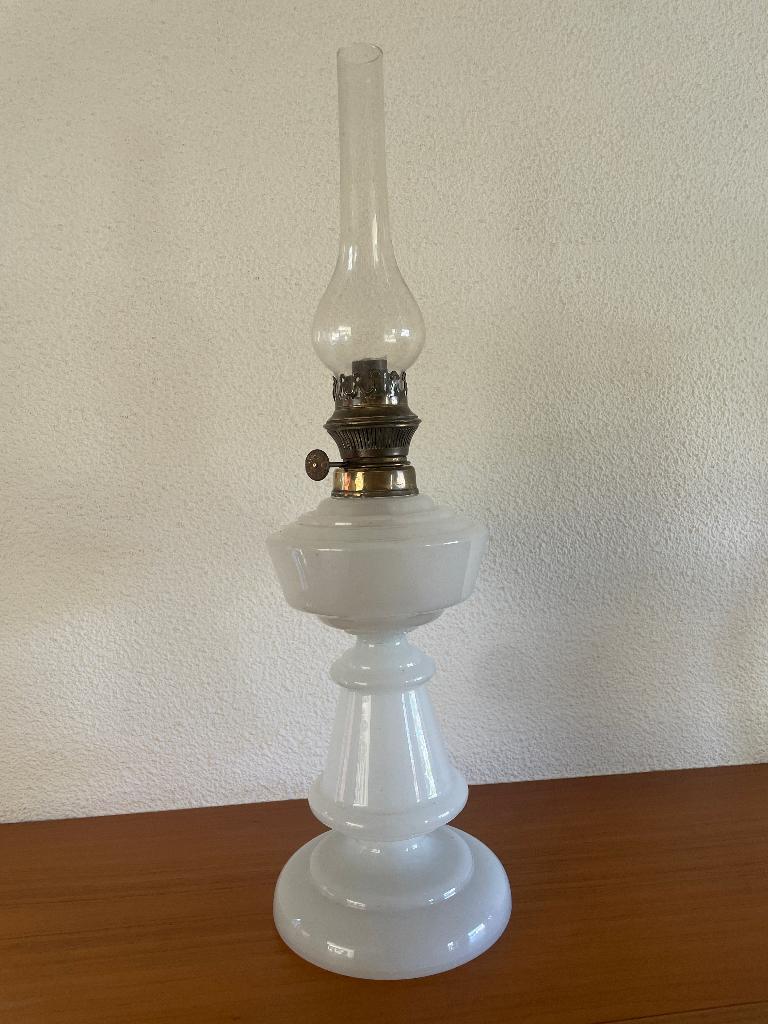 Antieke opaline lamp ong 1890, Ophalen of Verzenden