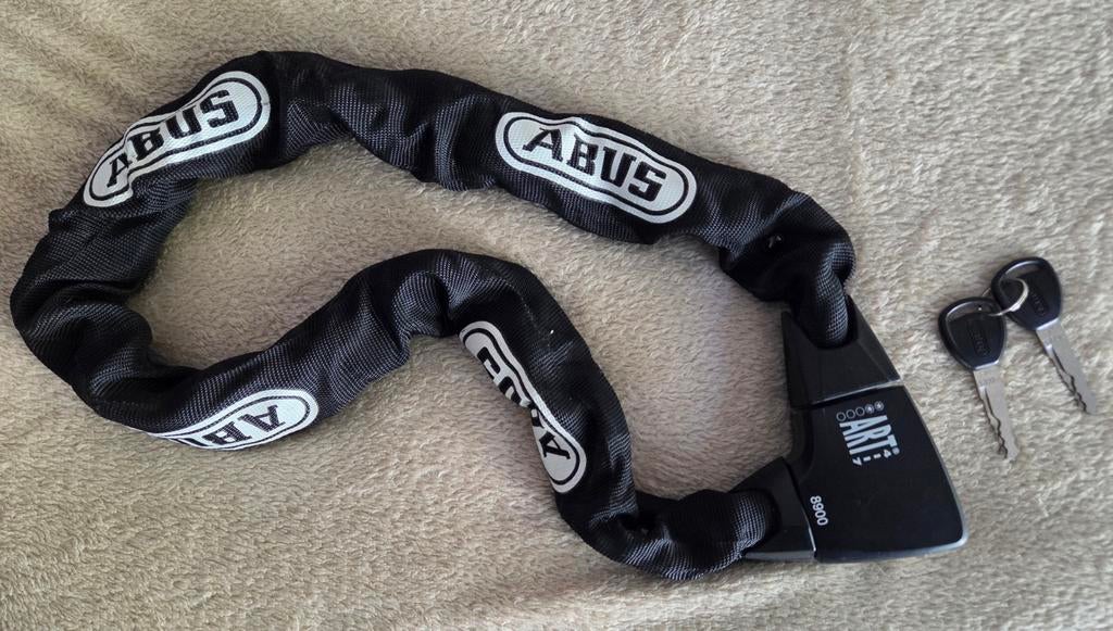 Art 2 ABUS 8900 fietsslot met 2 sleutels te koop!, Ophalen, Zo goed als nieuw, Kettingslot
