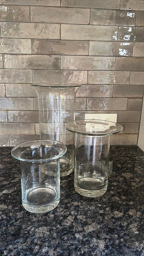 3 vazen Forest Floris Meydam Leerdam, Antiek en Kunst, Antiek | Glas en Kristal, Ophalen of Verzenden