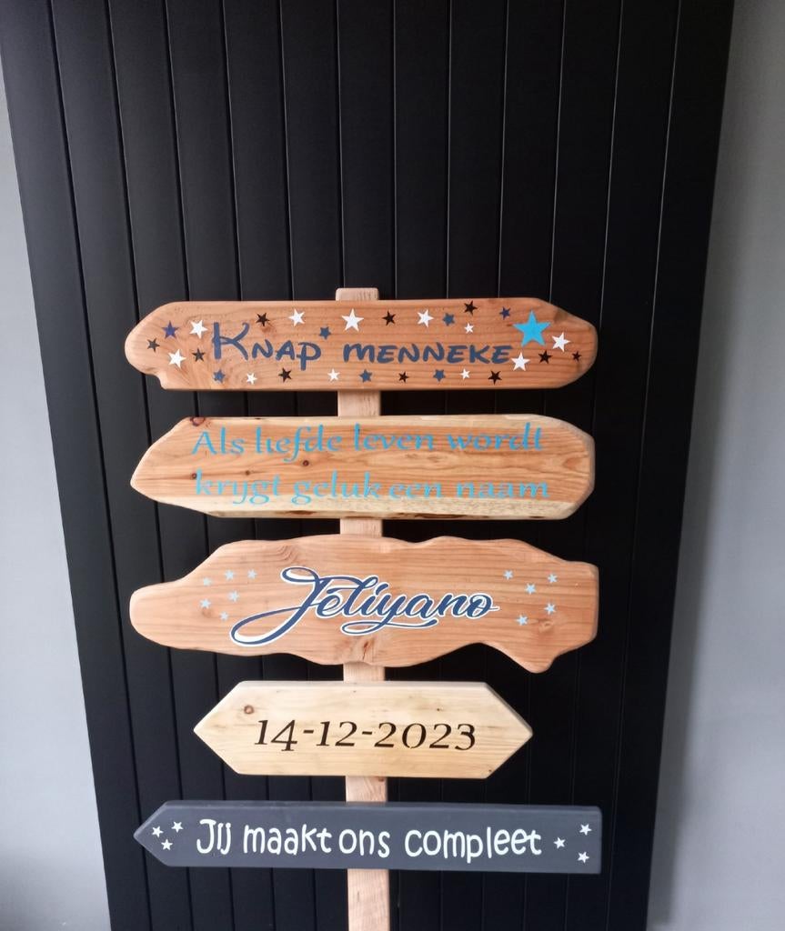 steigerhout sloophout geboorte bord borden jongens meisjes, Kinderen en Baby's, Kraamcadeaus en Geboorteborden, Ophalen of Verzenden