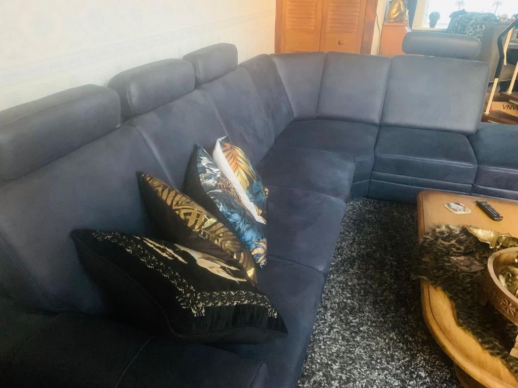 Blauwe hoek bank, Ophalen of Verzenden, Zo goed als nieuw