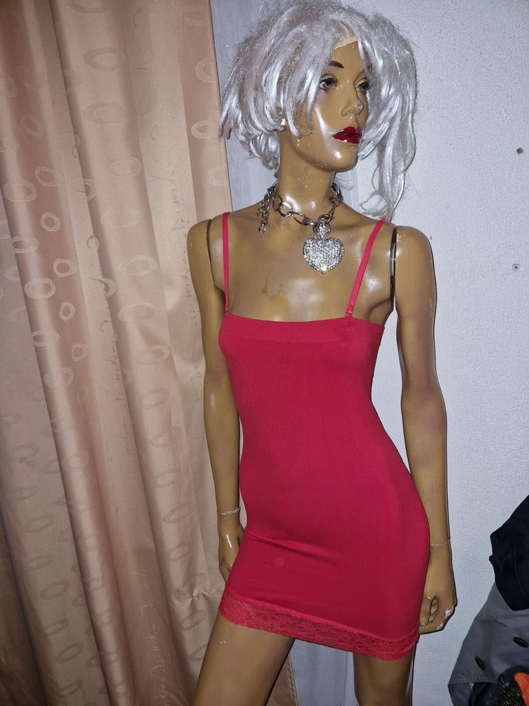 Rood jurkje met spaghettibandjes AnniRolfi maat XL nieuw, Maat 46/48 (XL) of groter, Nieuw, Boven de knie, Rood