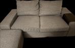 Ikea Kivik 2-zits bank en poef Gunnared blauw, Ophalen, Gebruikt, 150 tot 200 cm, Tweepersoons