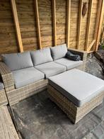 Loungeset. Bank en 2 hockers, Tuin en Terras, Tuinsets en Loungesets, Ophalen, Gebruikt, Wicker, Bank