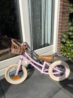Meisjes loopfiets met rieten mandje, Ophalen, Gebruikt, 14 inch of minder