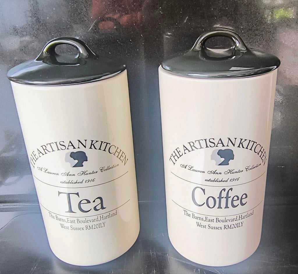 2x Voorraadpotten “Tea & Coffee” – The Artisan Kitchen, Ophalen of Verzenden, Overige materialen, Pot, Bus of Blik