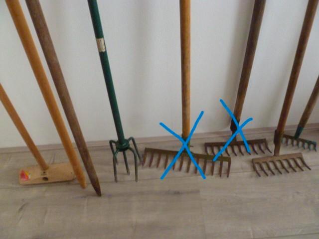 Tuingereedschap. Divers met steel. (6 stuks.), Tuin en Terras, Hand-tuingereedschap, Gebruikt, Hark, Ophalen