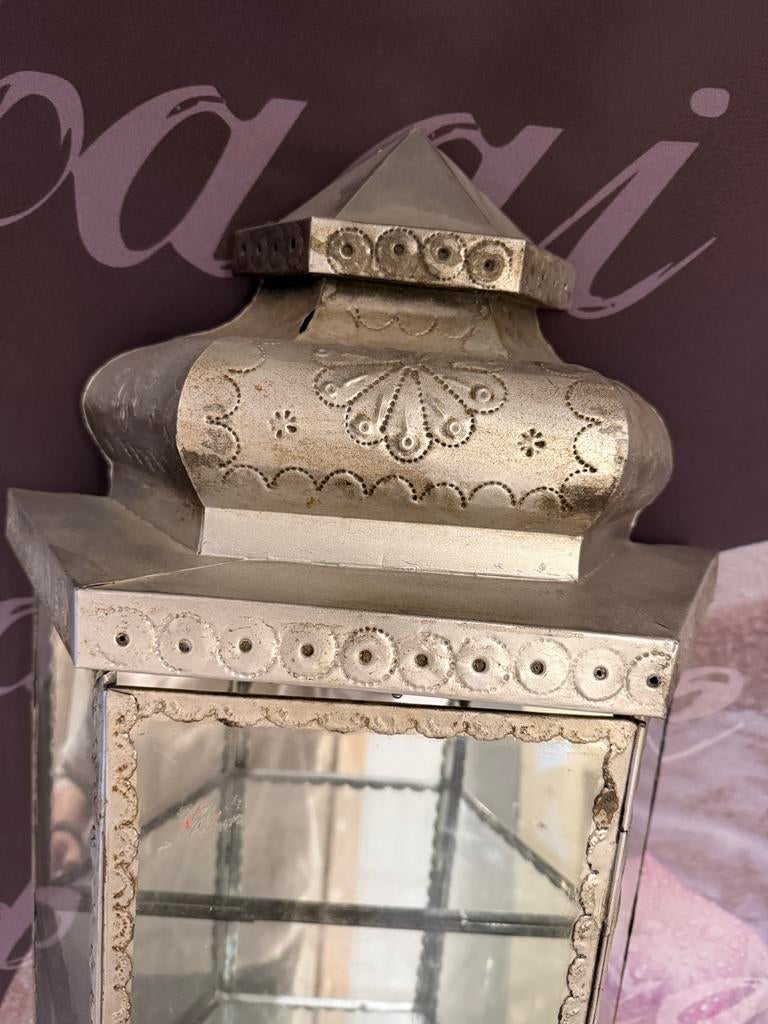 Unieke Indiase Vitrinekast - Handgemaakt Metaal & Glas, Ophalen, Minder dan 50 cm, Gebruikt, 100 tot 150 cm