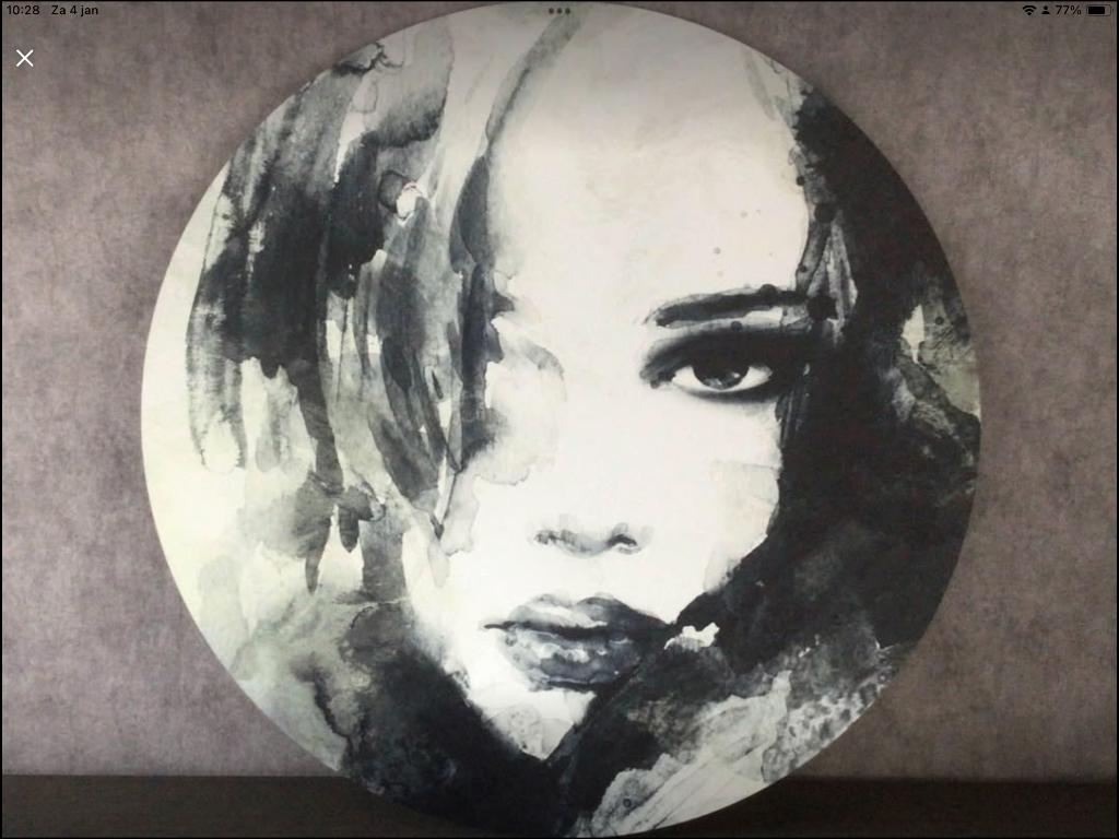 Aluminium rond schilderij vrouw 100 cm, Huis en Inrichting, Woonaccessoires | Schilderijen, Tekeningen en Foto's, Ophalen, Nieuw
