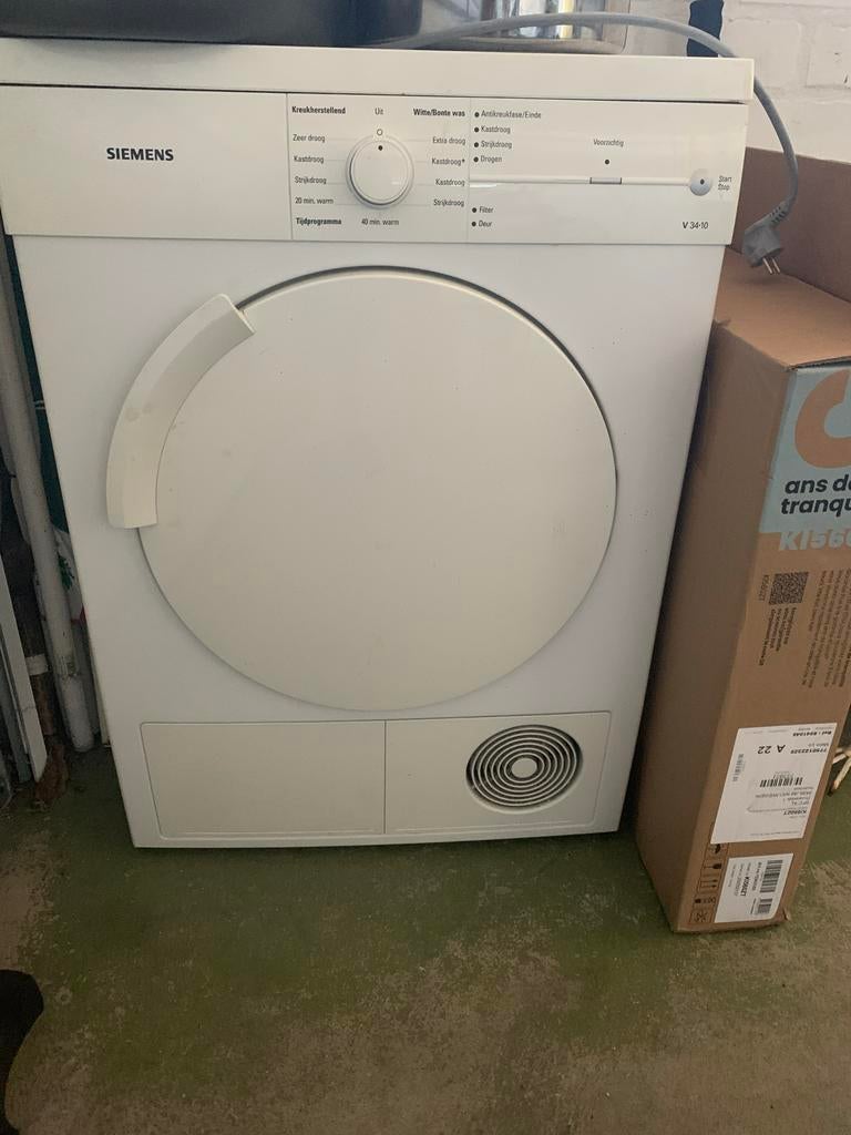 Siemens V34-50 Wasdroger, Witgoed en Apparatuur, Wasdrogers, Gebruikt, Luchtafvoer, Voorlader, 6 tot 8 kg, 85 tot 90 cm, Anti-kreukfase