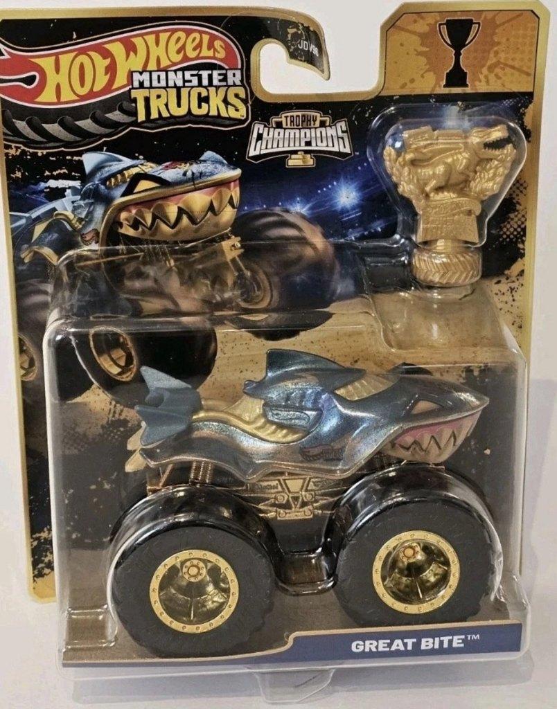 Hotwheels: Monster Trucks: Trophy Champions: Great Bite 1:64, ., Nieuw, Ophalen of Verzenden, .