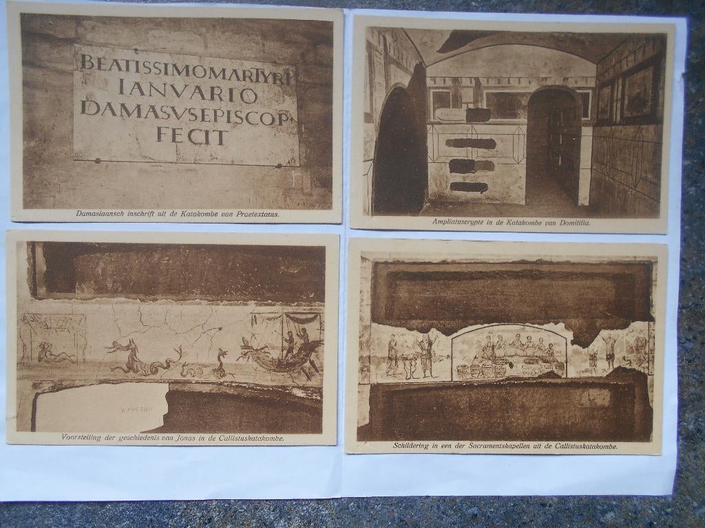Valkenburg Romeinse Catacomben partij van acht  oude kaarten, Ophalen of Verzenden, 1920 tot 1940, Ongelopen, Limburg