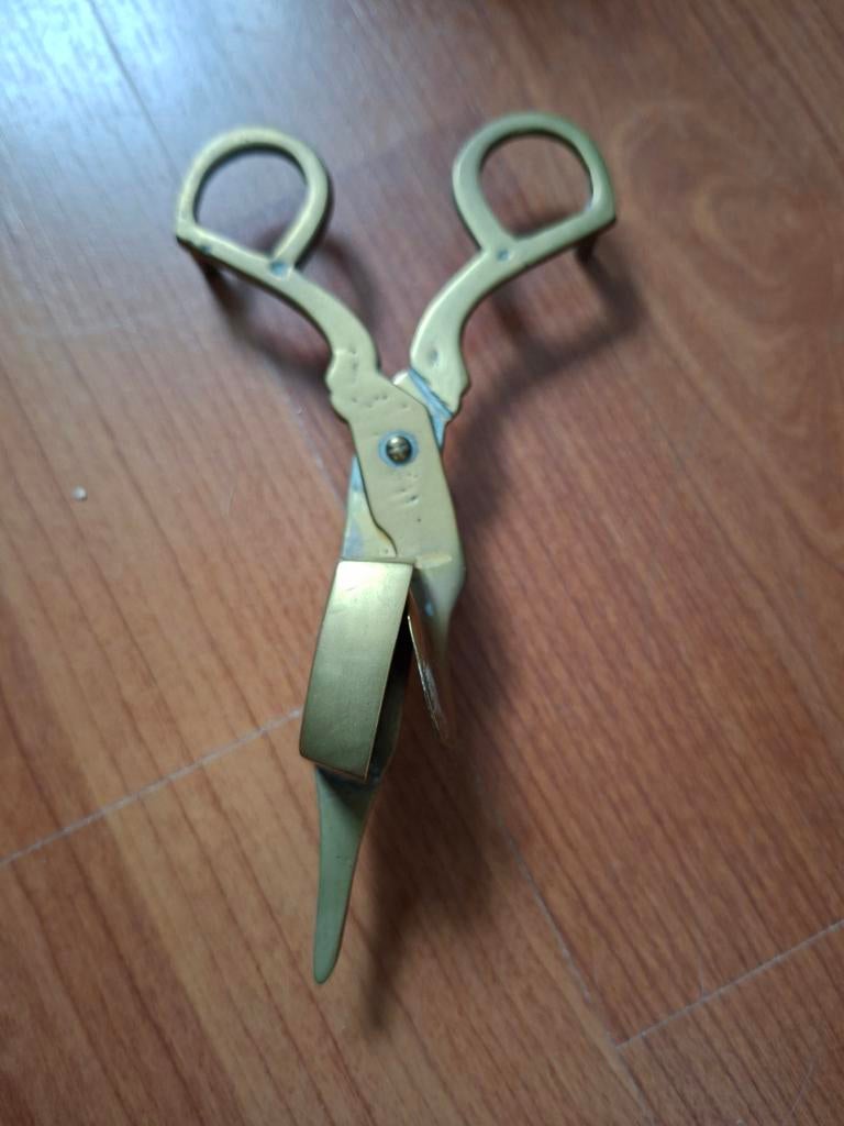 Vintage Kaarsenschaar / Kaarsendover van Messing, Ophalen, Gebruikt, Overige kleuren, Brons of Koper