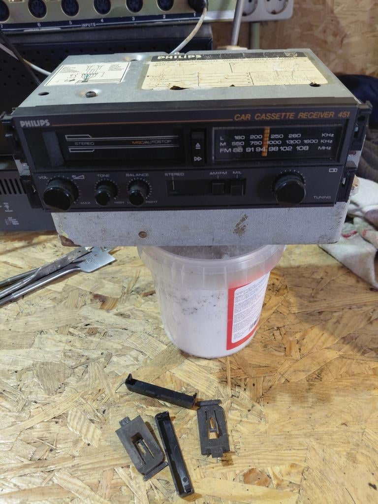 Philips 451 cassette speler oldtimer radio, Auto diversen, Ophalen