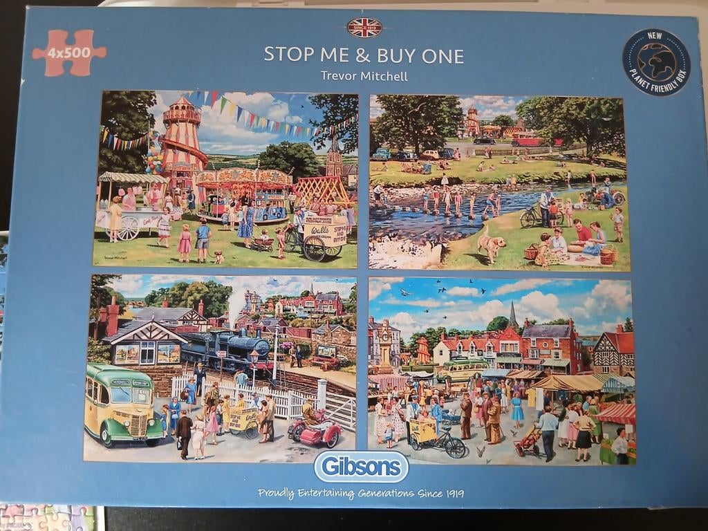 4 Gibson puzzels , 500 stukjes , in 1 doos, Hobby en Vrije tijd, Denksport en Puzzels, Ophalen of Verzenden, 500 t/m 1500 stukjes