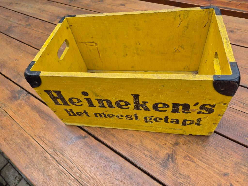 Heineken's Bier houten krat  10/1955, Verzamelen, Ophalen of Verzenden, Gebruikt, Overige typen, Heineken