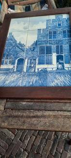 Vintage Delfts Blauw Tegeltableau met Hollands Tafereel, Antiek en Kunst, Ophalen of Verzenden