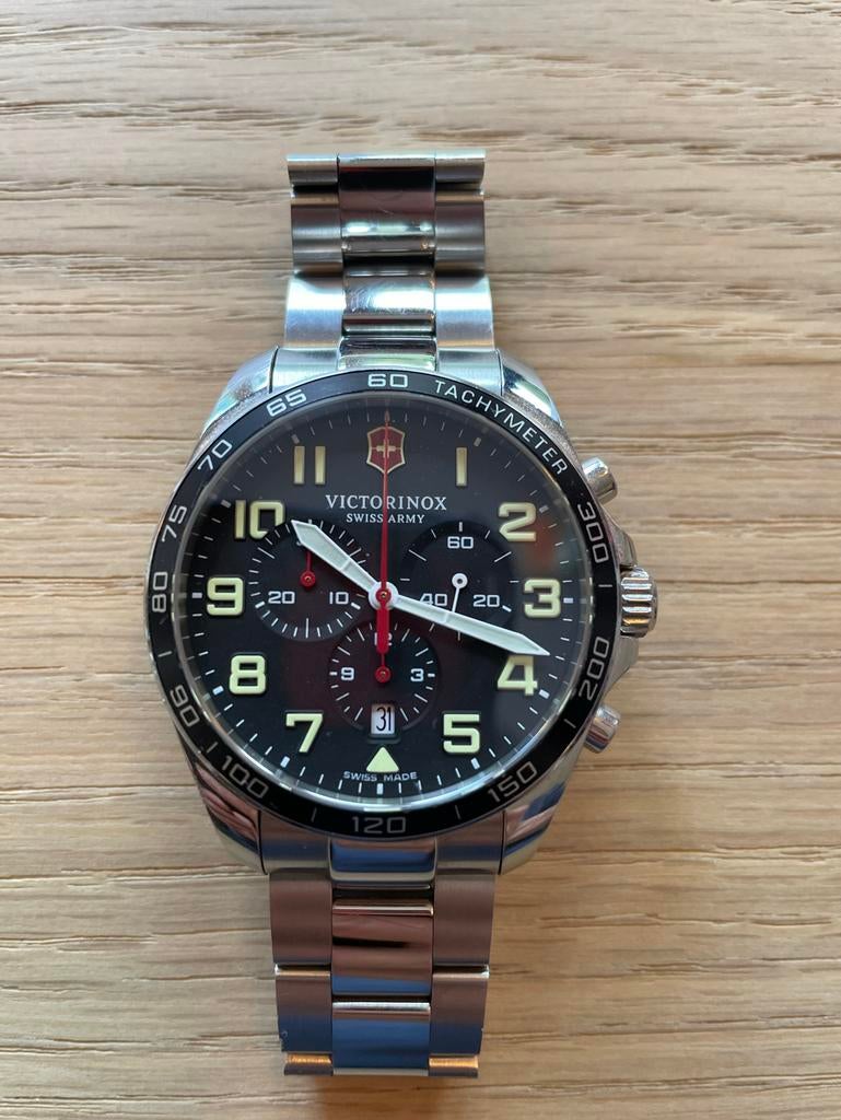 Victorinox FieldForce Chrono (241855), Sieraden, Tassen en Uiterlijk, Horloges | Heren, Overige merken, Gebruikt, Staal, Polshorloge